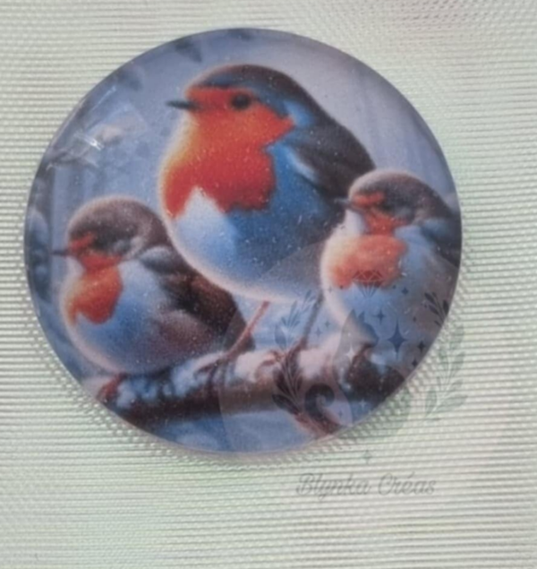 Cover-Minder en Verre Toile : Sérénade d'hiver : Les Rouges-gorges  et la neige