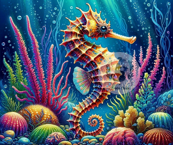 Magie des Océans : L'Hippocampe au Coeur des Coraux de Lum'ia