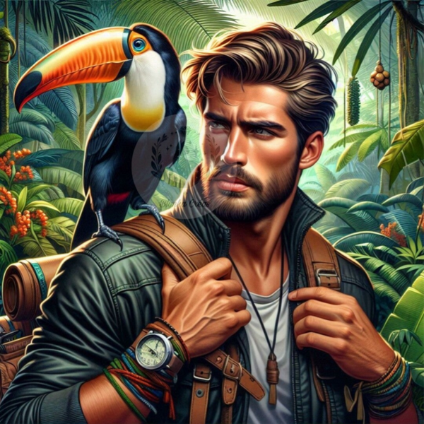 Sur les Traces de la Jungle : L’Aventurier et Son Toucan de Lum'ia