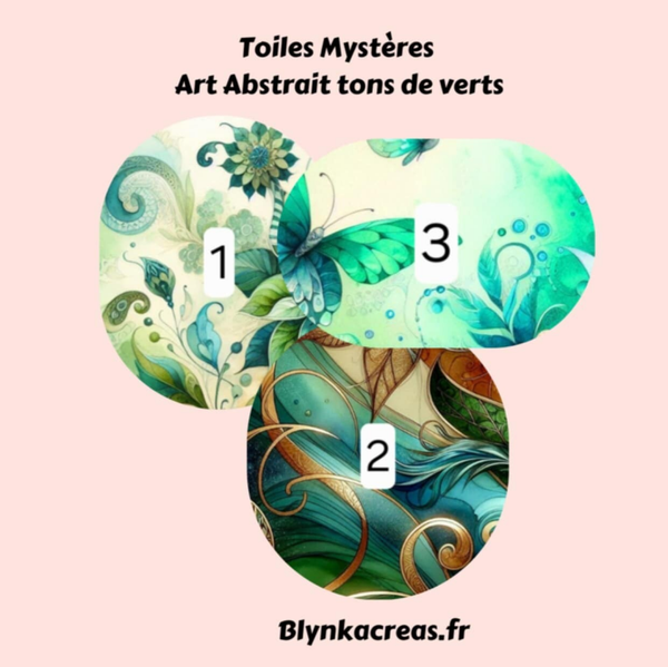 Toiles Mystères : Art abstrait tons de Verts
