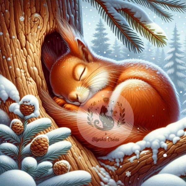Écureuil d’Hiver : Rêverie Enneigée de Lum'ia