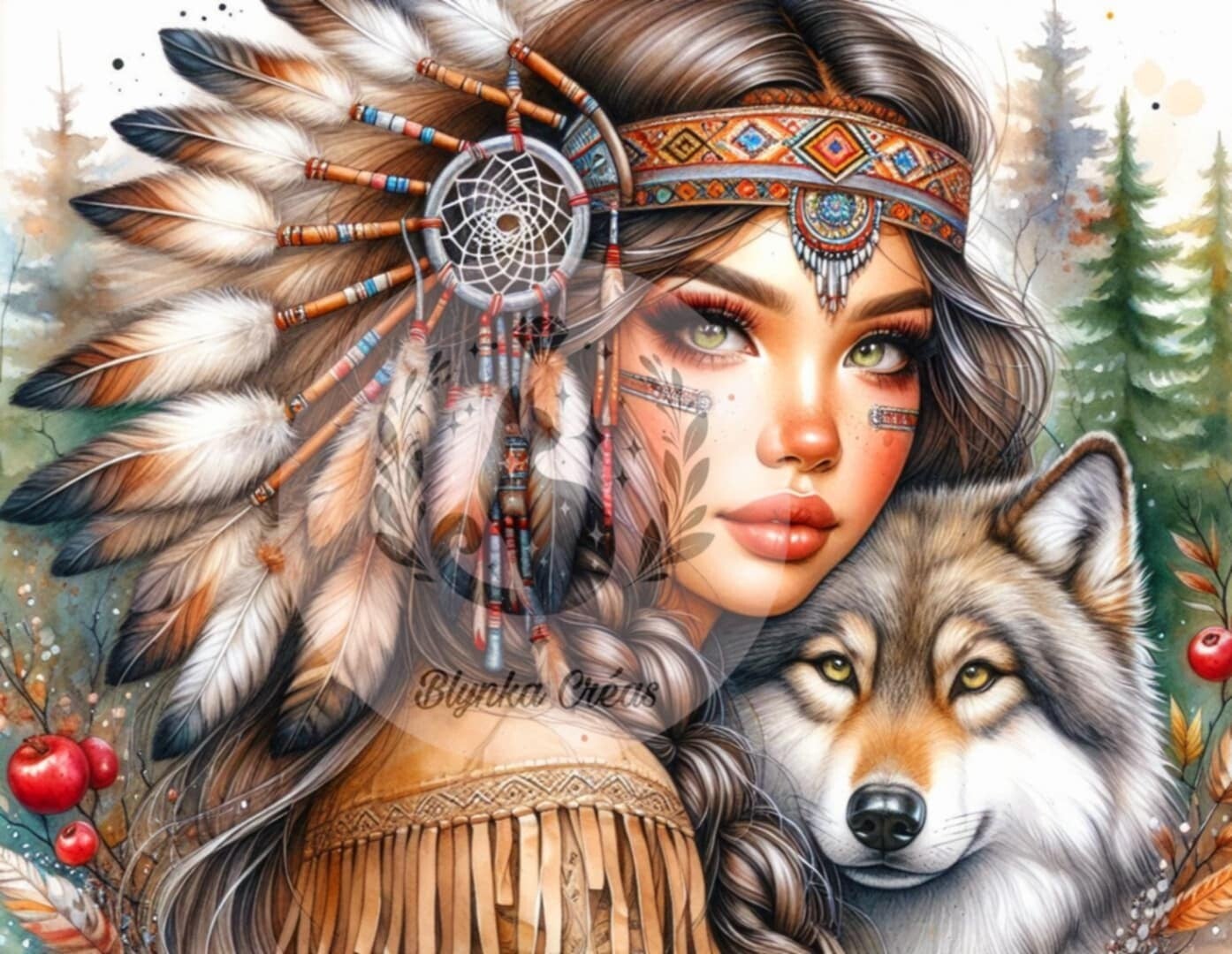 L'Indienne et son Loup : Légende Vivante de Lum'ia