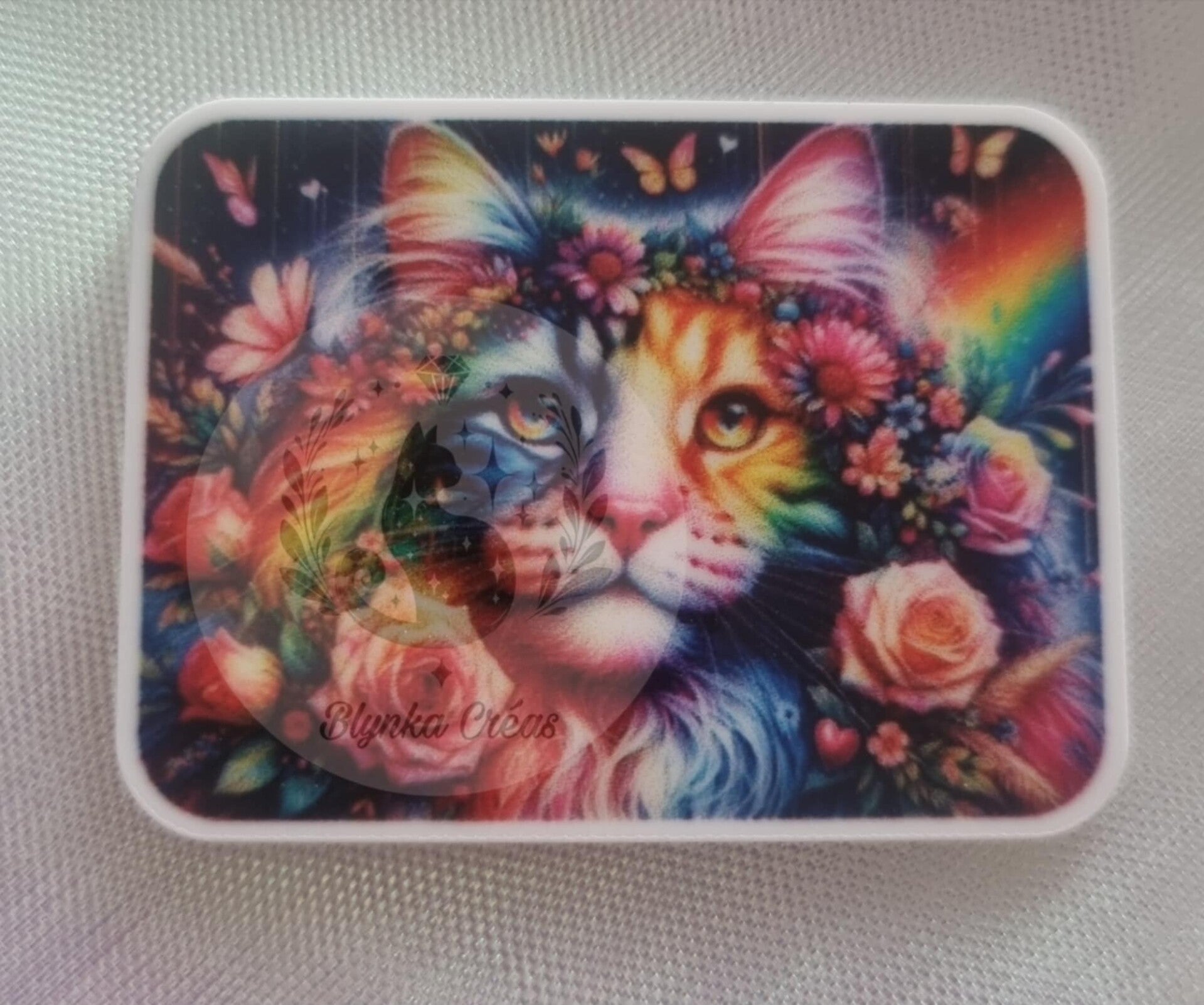 Cover-Minder Plat – L'Enchantement du Maine Coon Arc-en-Ciel