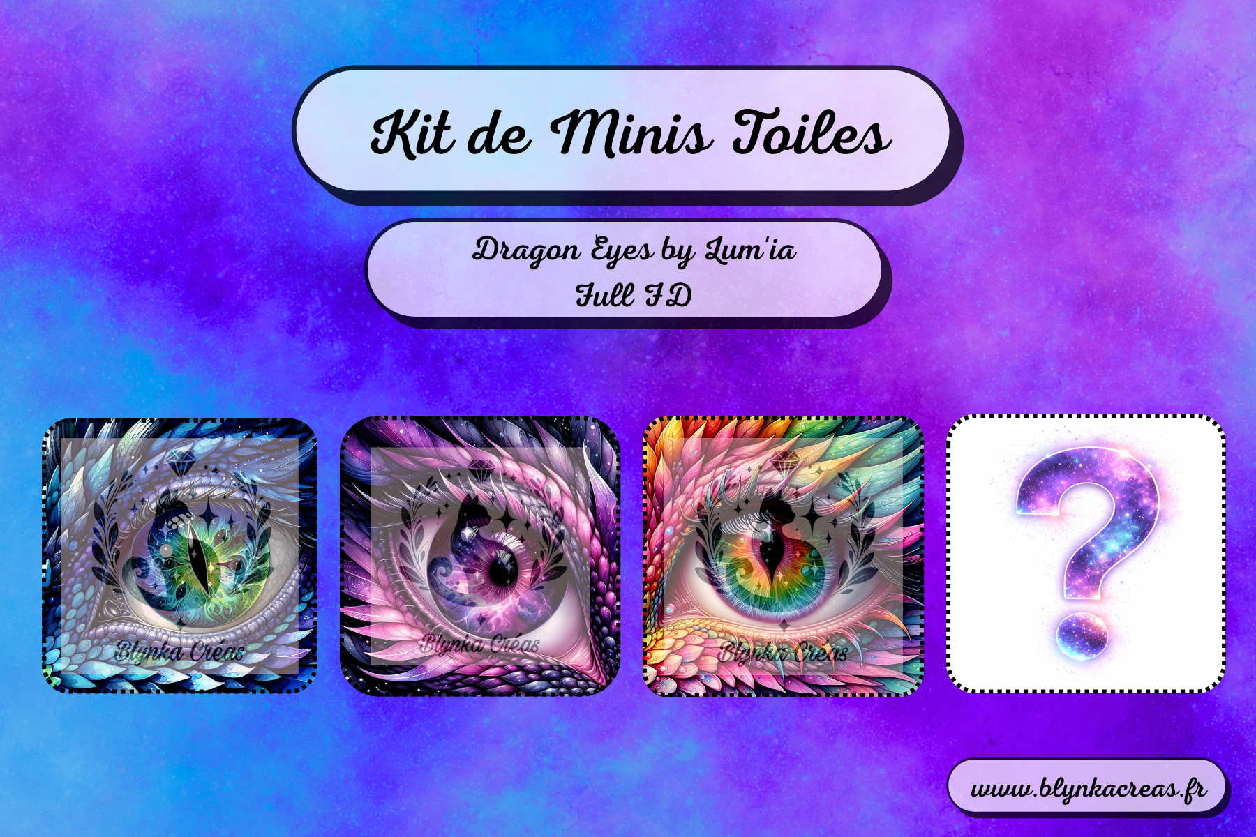 🐉✨ Kit de Minis Toiles : Dragon Eyes by Lum’ia ✨🐉 (Lot de 4)