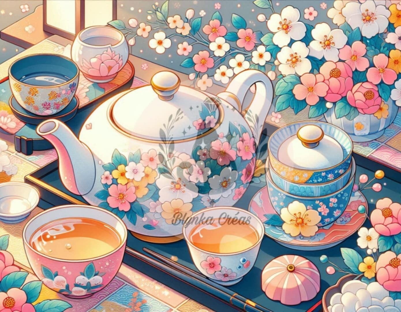 Fleurs de cerisier et thé en douceur de Lum'ia