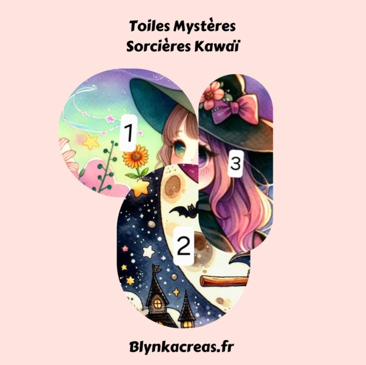 Toiles Mystères : Sorcière Kawaï