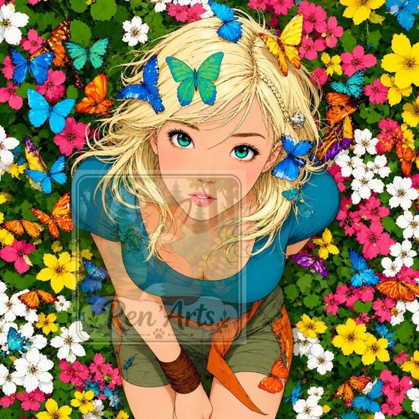 Mélodie la Rêveuse aux Papillons de Ren Arts