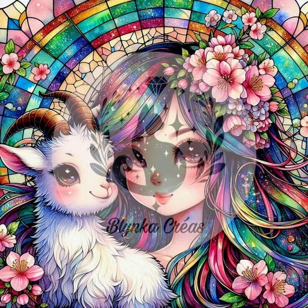 La Femme et sa Chèvre Capricorne de Lum'ia