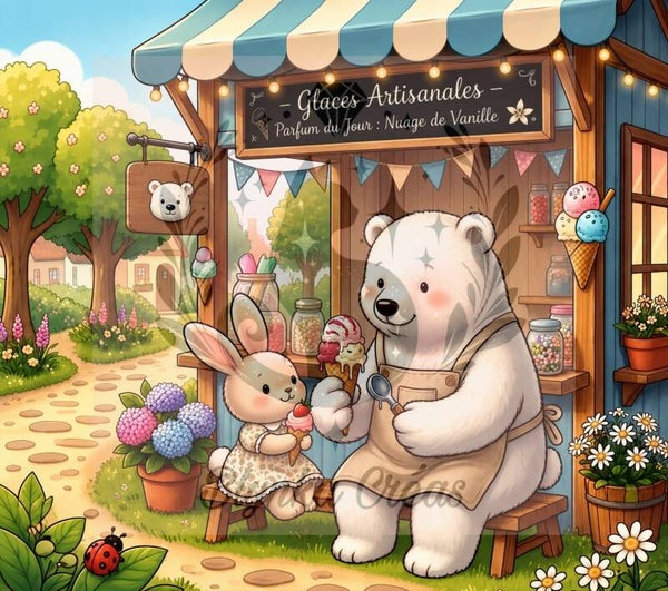 Pause fraîcheur chez l'ours polaire de Pix'elle Paillette