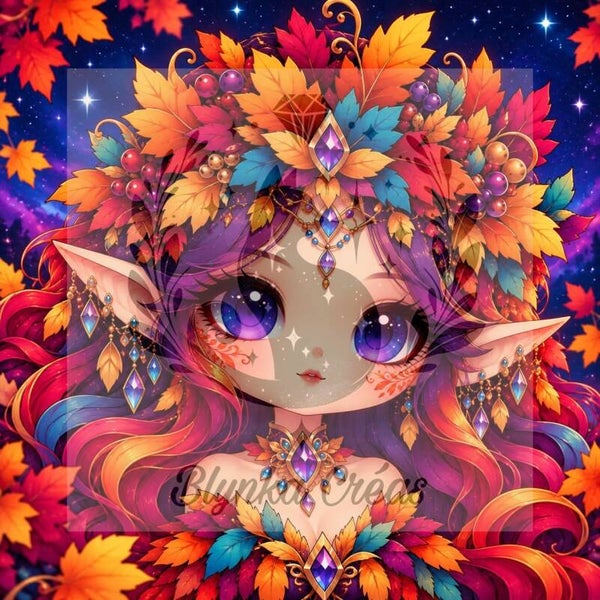 Elfe d'automne cosmique de Jiji Art