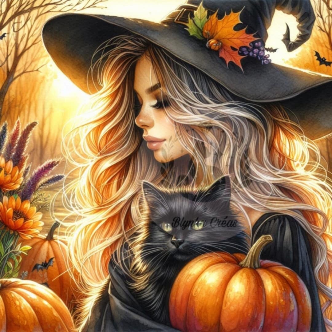 Charme et Magie : La Sorcière aux Citrouilles Luminescentes de Lum'ia