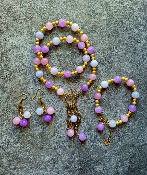 Zestaw biżuteri Ani trochę -lila róż 1