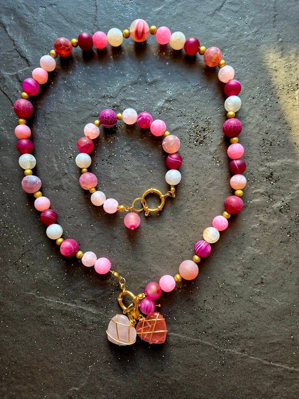 Zestaw biżuterii Ani róż 2