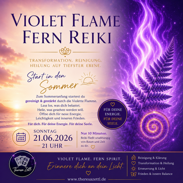 Kostenlos: Violet Flame Reiki Session - Kollektivübertragung am 21.06.2026