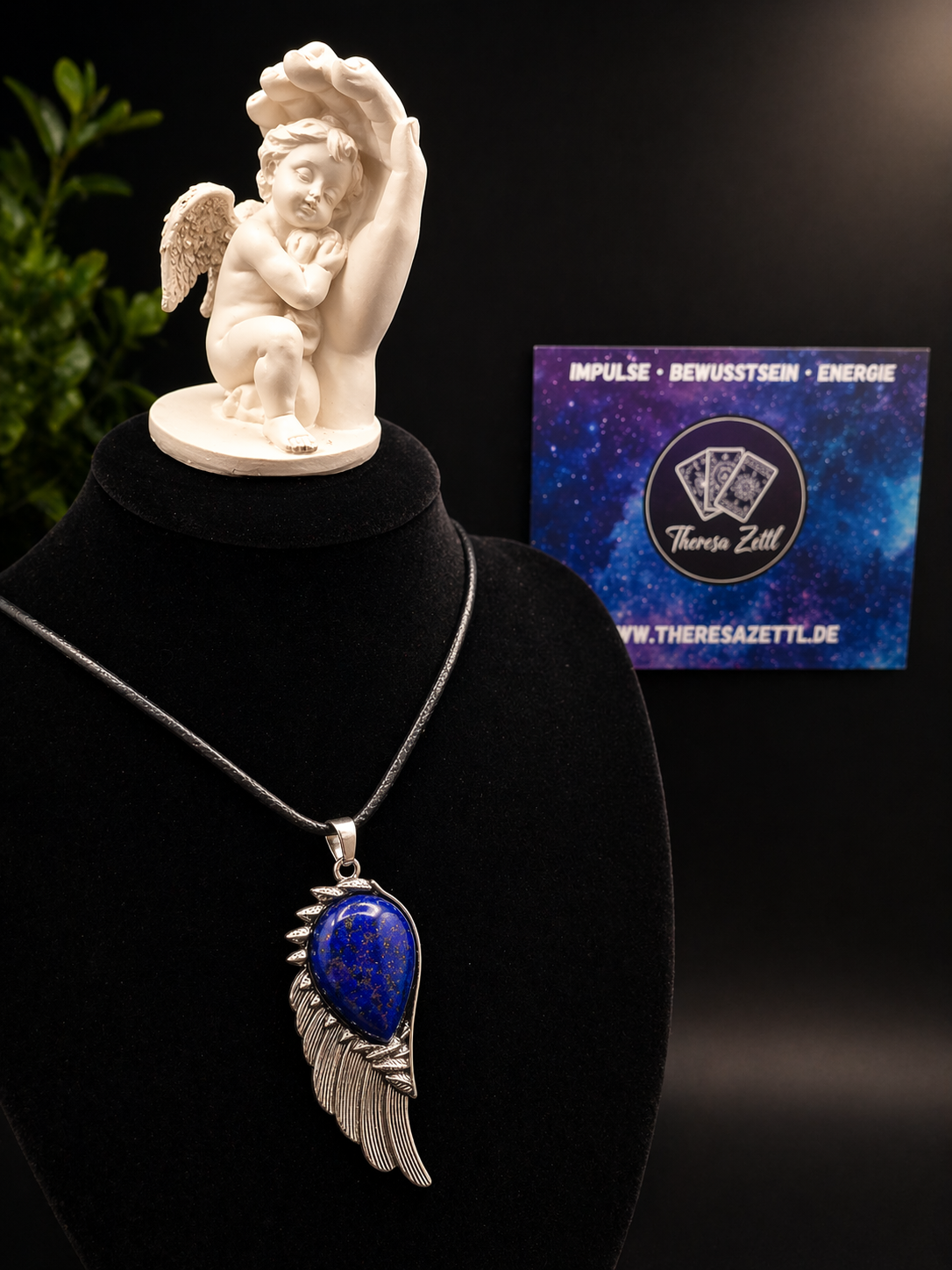 Federanhänger Lapislazuli – Wahrheit, Weisheit & Intuition - mit Reiki energetisiert