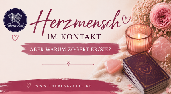Kartenlegung: Herzmensch im Kontakt - aber warum zögert er/sie? (M - XL)