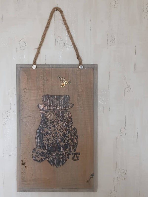Cadre hiboux steampunk