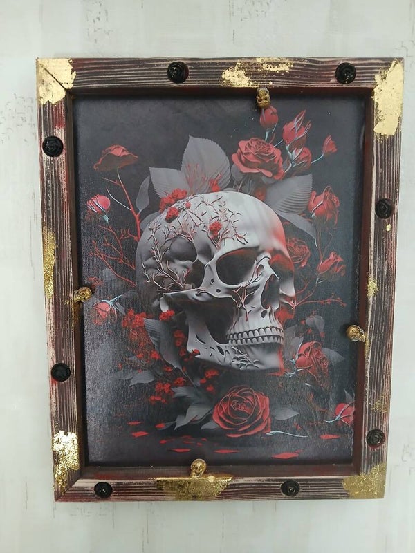 Cadre skull sur toile