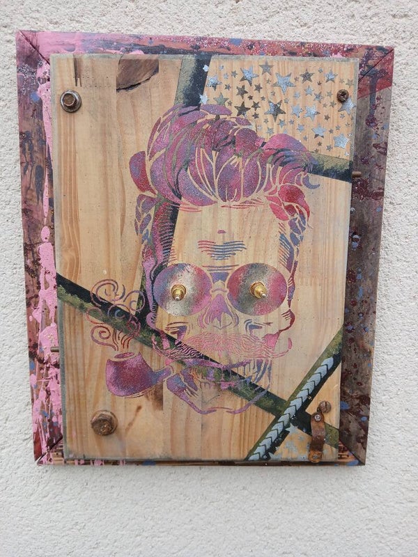 Cadre en bois steampunk