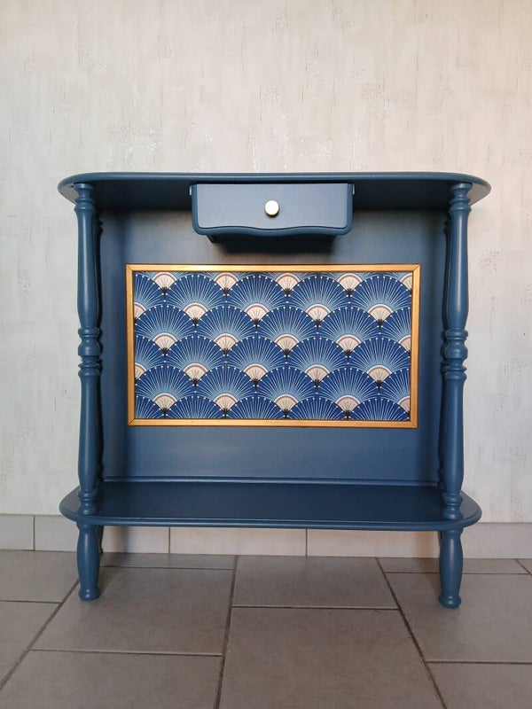 Meuble d'entrée bleu canard