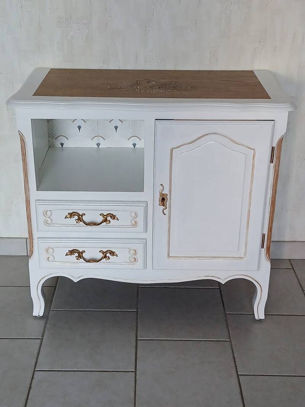 Buffet bas blanc perle