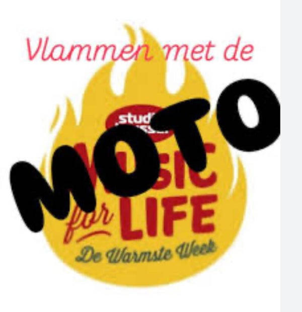 vlammen met de moto for life