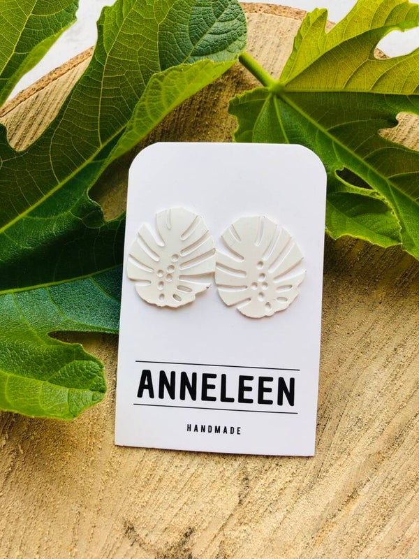 Oorstekers zilver blad