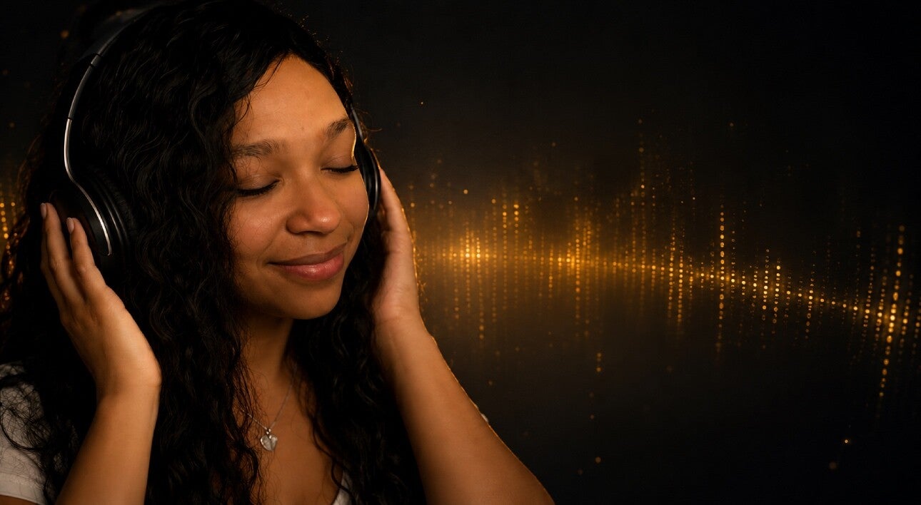 Vrouw luistert naar Groovy muziek via Radiostreamen.nl