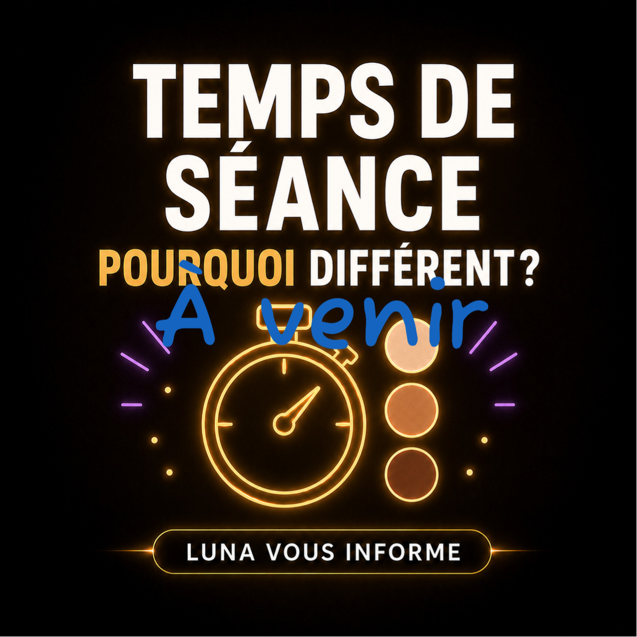 POURQUOI LE TEMPS DE SÉANCE N’EST-IL PAS LE MÊME POUR TOUT LE MONDE?