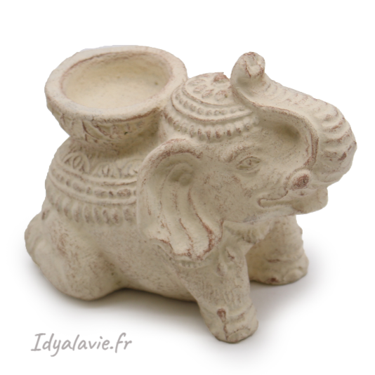 Bougeoir éléphant en pierre
