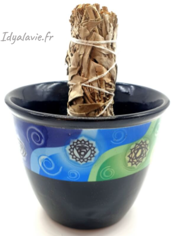 Bol de fumigation "7 chakras" 9 cm céramique