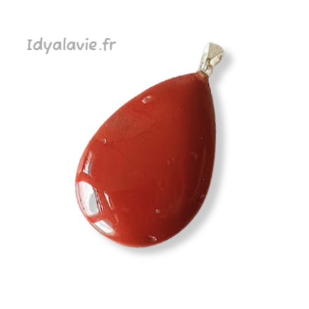 Pendentif goutte Jaspe Rouge
