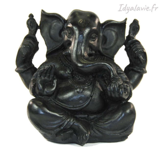 Statuette Ganesh résine noire