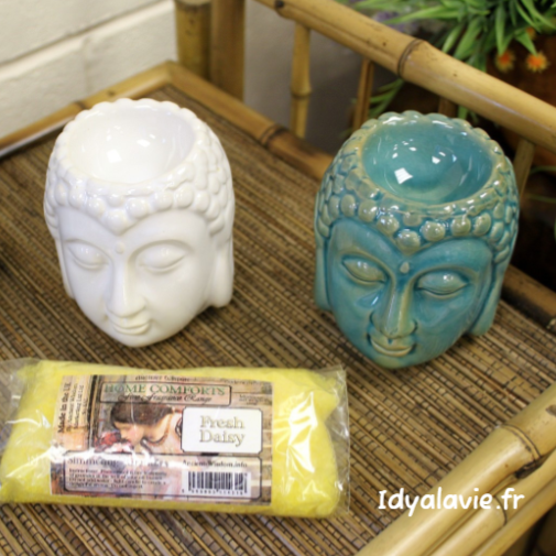 Brûleur à huiles céramique tête de Bouddha