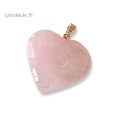 Pendentif Cœur Quartz Rose