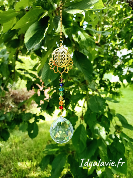 Attrape-Soleil Fleur de Vie Lotus doré