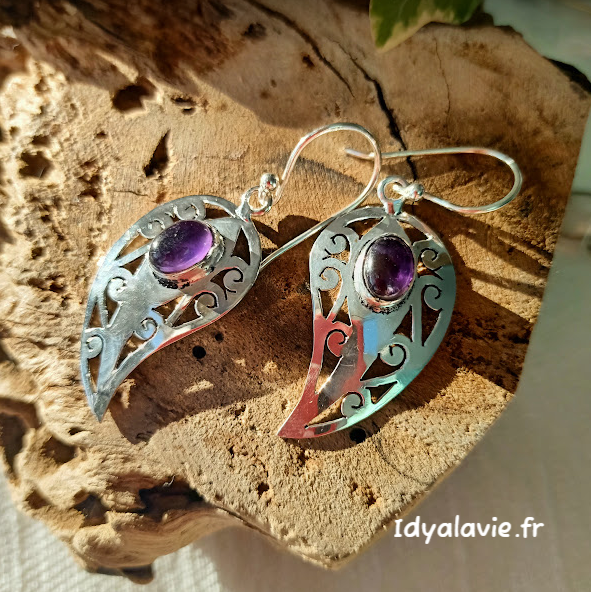 Boucles d'oreilles Cachemire Améthyste