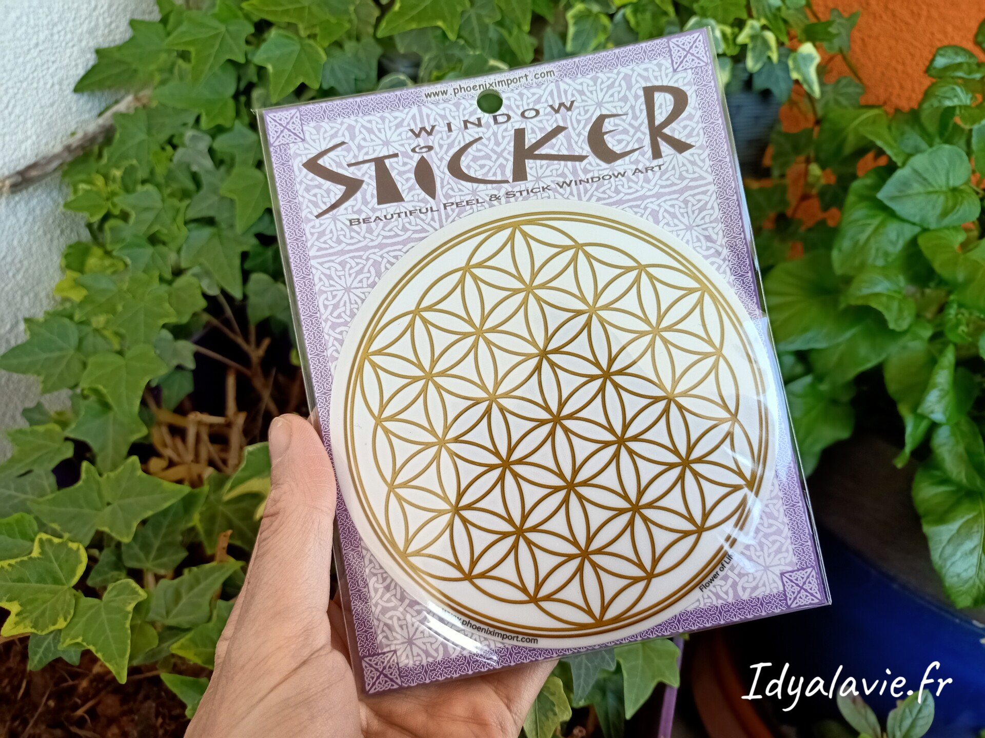 Autocollant opaque blanc/bronze 10 cm