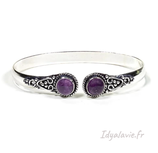 Bracelet Rétro épais avec Améthystes