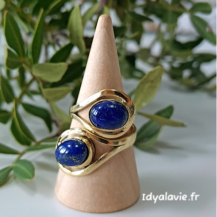 Bague double volutes Lapis-Lazuli