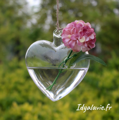 Soliflore Cœur en verre