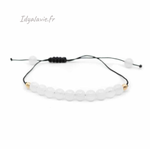 Bracelet ajustable en Jade blanc