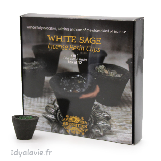 Coupelles résine d'encens Sauge Blanche