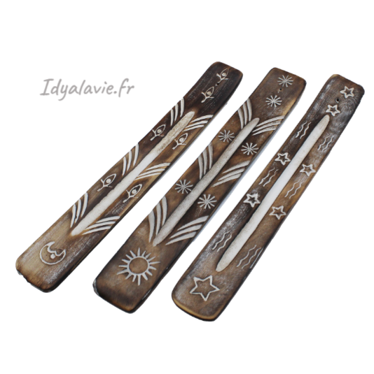 Porte-encens bois blanchi pour bâtonnets