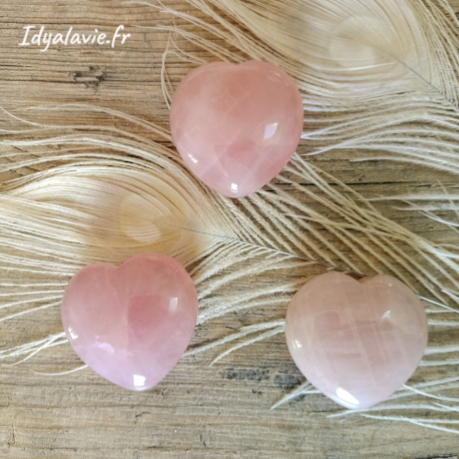 Quartz Rose cœur bombé 4cm