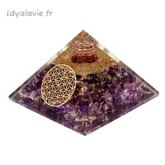 Orgonite pyramide Améthyste 7,5cm