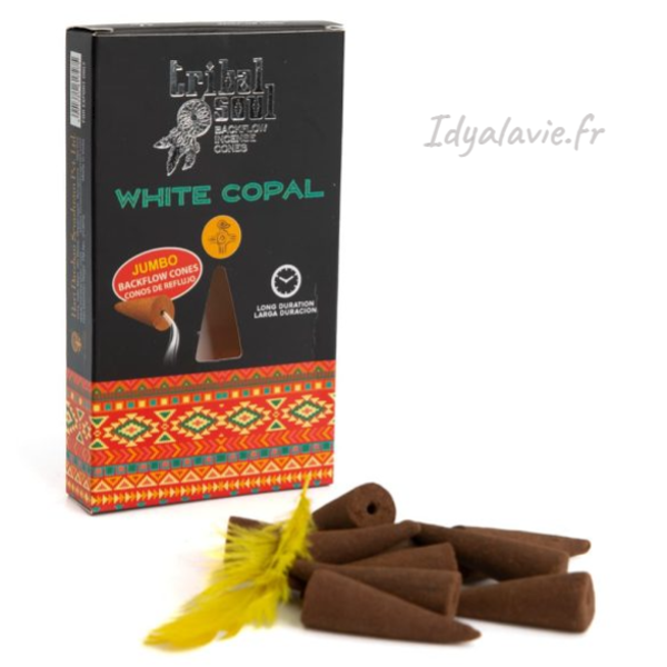Encens cônes XL Backflow Tribal Soul Copal Blanc