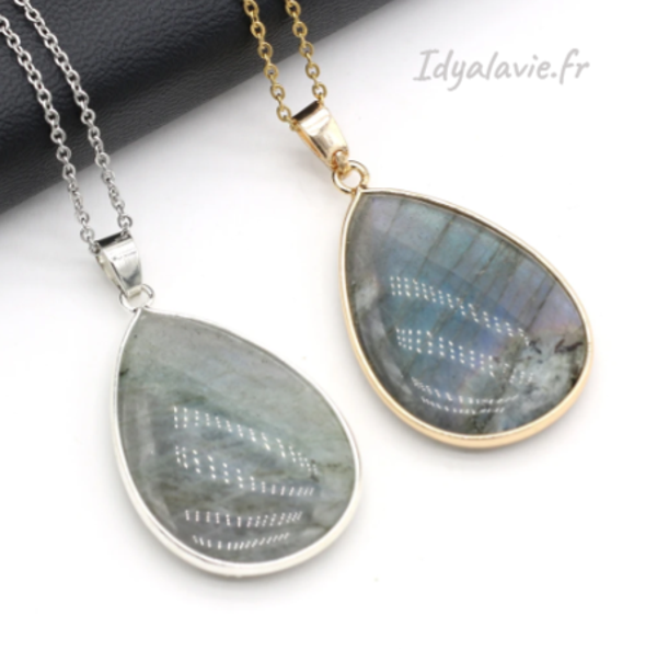 Pendentif goutte Labradorite