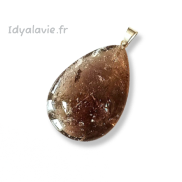 Pendentif goutte Quartz Fumé
