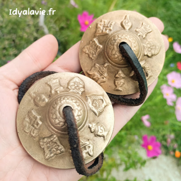 Paire de Tingshas 6 cm "Porte-bonheur"